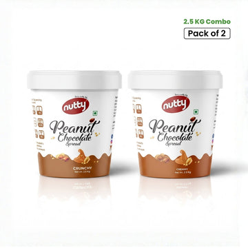 Combo - Nutty Peanut Chocolate Spread Crunchy & Creamy (2 × 2.5kg)