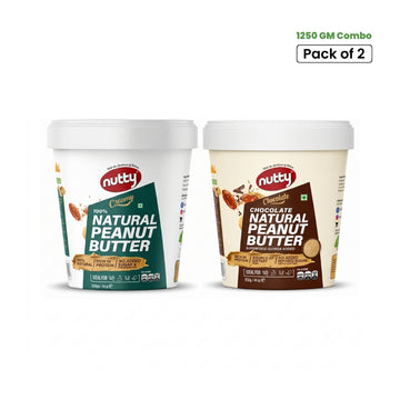 Combo - Nutty Natural Peanut Butter Creamy & Chocolate Quinchy (2 × 1.25kg)