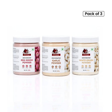 Combo - Fivestar Dehydrated Red Onion Powder 400g + White Onion Powder 400g + Garlic Powder 550g