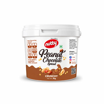 Nutty Peanut Chocolate Spread Crunchy 1kg - Pack of 12 (B2B)